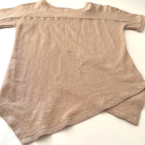MARIA RERIO Ladies top blouse handkerchief hem lagenlook bougie beige size Small - Picture 16 of 16